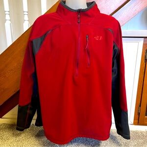 The North Face Men's 1/2 Zip Soft Shell Jacket Sz XXLRed/Charcoal FlashDry Tech